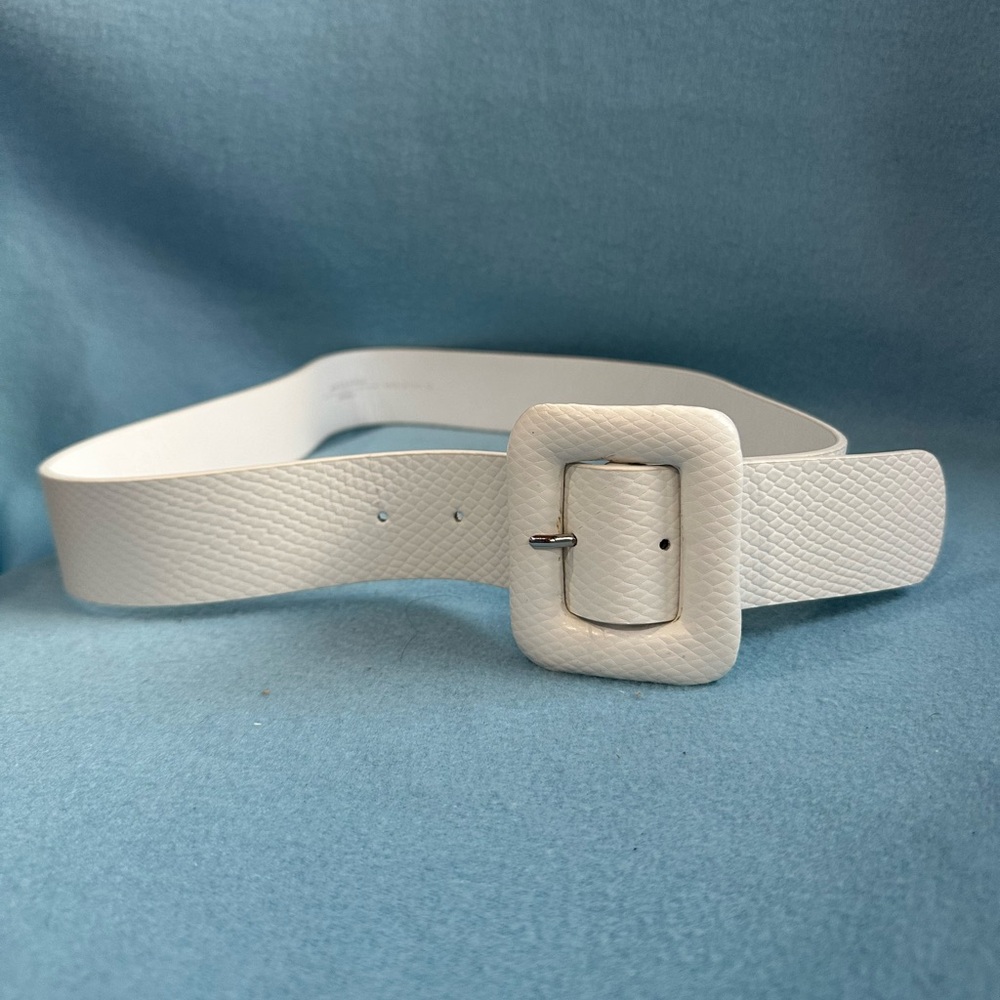 MAX MARA Fagus White Snake-Embossed Leather Belt | Weekend MaxMara